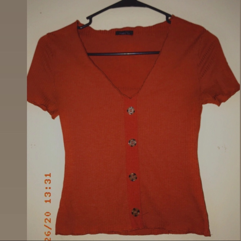 Red orange crop top